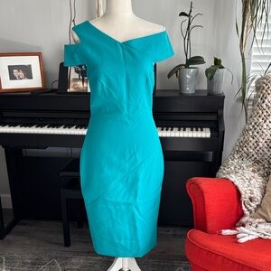 Ted Baker London One-Shoulder Turquoise Dress size 2